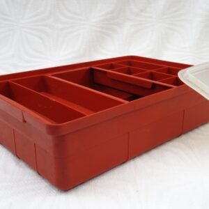 Vintage Tupperware Orange Modular Craft Tools Storage Box 70s 80s Image