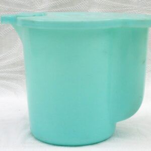 Vintage Tupperware Millionaire Line Large Blue Jug Pitcher with Lid 1950s Image