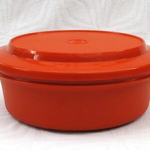 Vintage Tupperware Orange Seal N Serve Large Bowl 70s 80s Image