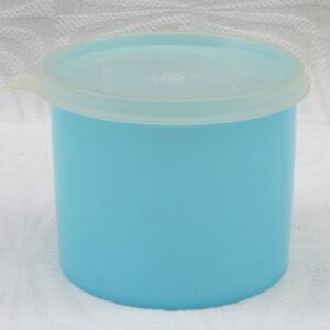 Vintage Tupperware Pastel Blue Small Round Storage Container 60s 70s Image