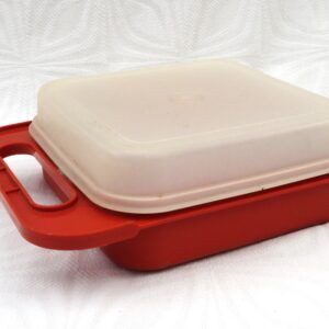 Vintage Tupperware Road Signs Lunch Box Orange 1980s Image