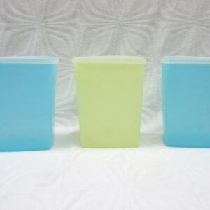 Vintage Tupperware Tall Pastel Storage Container Rectangular 50s 60s Image