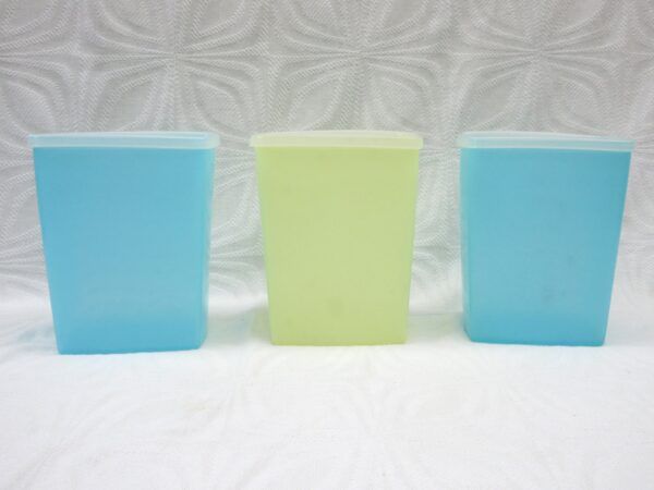 Vintage Tupperware Tall Pastel Storage Container Rectangular 50s 60s Image