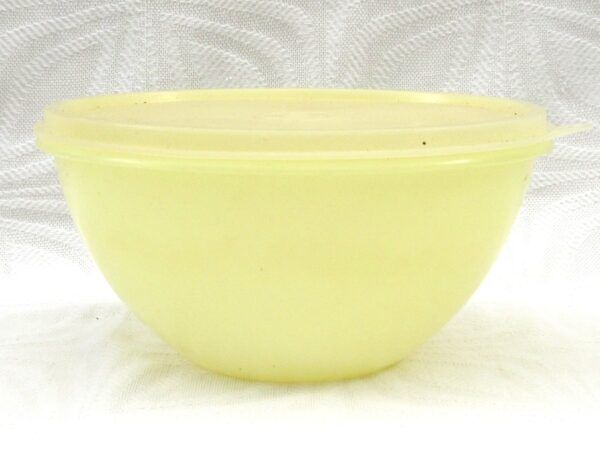 Vintage Tupperware Wonderlier Bowl Pastel Yellow Medium 1960s Image