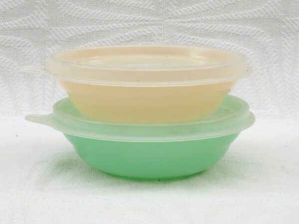 Vintage Tupperware Wonderlier Small Bowls Storage Containers x2 50s 60s Image