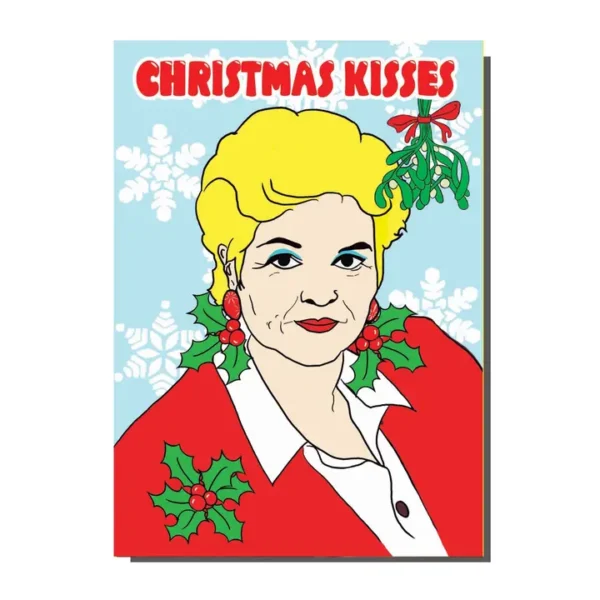 Vintage 80s Pat Butcher Christmas Kisses Card from Bite Your Granny Product Image