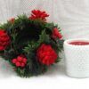 Vintage 70s 80s Christmas Decorations Table Centrepiece Holly Berries Candle - Image 5