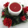 Vintage 70s 80s Christmas Decorations Table Centrepiece Holly Berries Candle - Image 3