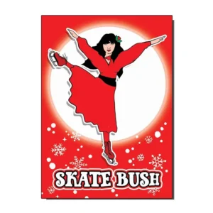 Vintage 70s 80s Christmas Card Kate Skate Bush from Bite Your Granny Product Image