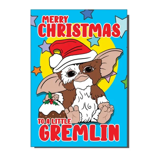 Vintage 80s Christmas Card Gremlins Inspired from Bite Your Granny Product Image