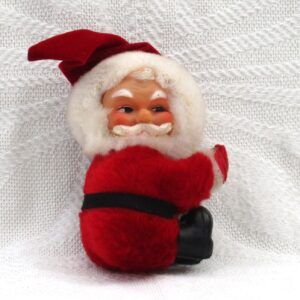 Vintage 80s Christmas Decorations Santa Claus Gripper Hugger Toy Image