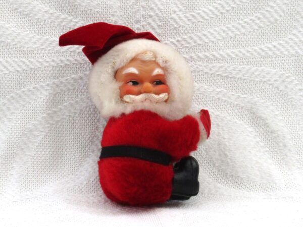 Vintage 80s Christmas Decorations Santa Claus Gripper Hugger Toy Image