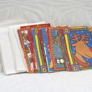 Vintage 90s Christmas Cards Cartoons Unused with Envelopes Bundle Image