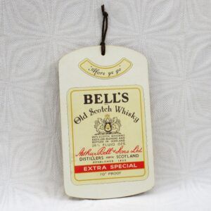 Vintage Bells Old Scotch Whisky Chopping Board Melamine Pub Bar 70s 80s Image