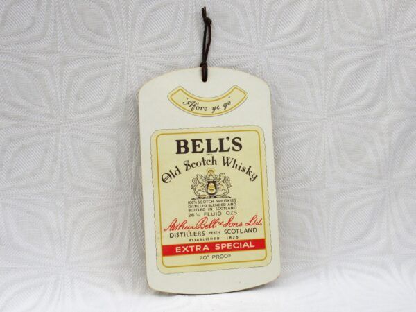 Vintage Bells Old Scotch Whisky Chopping Board Melamine Pub Bar 70s 80s Image