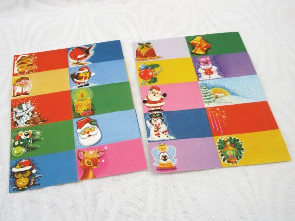 Vintage Original 70s 80s Christmas Gift Tags x20 Cute Cartoons Illustrations Image