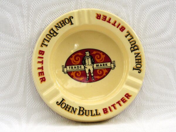 Vintage Pub Ashtray John Bull Bitter Round Melamine Praesidium 70s 80s Image