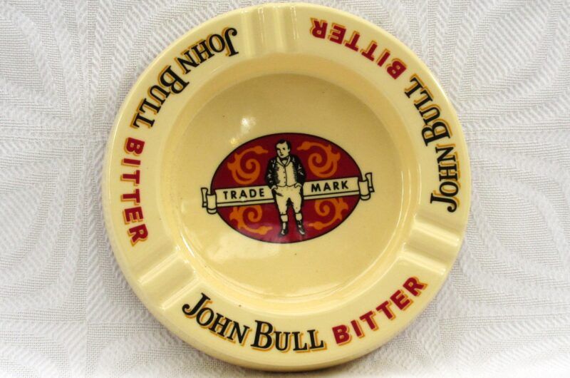 Vintage Pub Ashtray John Bull Bitter Round Melamine Praesidium 70s 80s Image