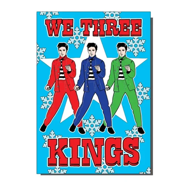 Vintage Style Christmas Card Elvis Inspired We Three Kings from Bite Your Granny Product Image