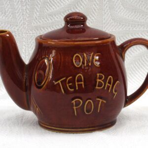 Vintage Sylvac One Tea Bag Teapot Brown Treacle Glaze 60s 70s Image