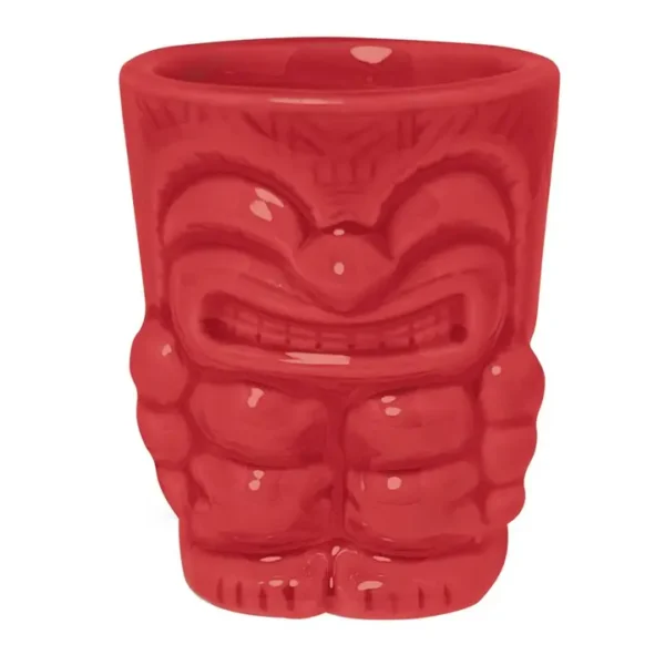 Coloured Ceramic Tiki Shot Glasses Set 4 Vintage Retro Style - Image 3