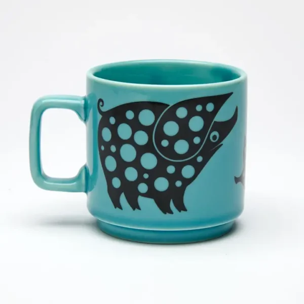 *NEW* Magpie x Hornsea Mug Piggie Family with Teal Glaze - Image 3