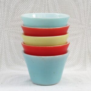 Vintage Pyrex Pastel Custard Cups Ramekins x5 Cookware 1960s Image