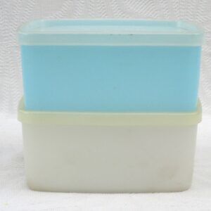 Vintage Tupperware Small Pastel Square Tub 1960s Image