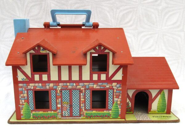 Original Vintage Fisher Price Play Family House 1980 Brown Tudor Style - Image 3