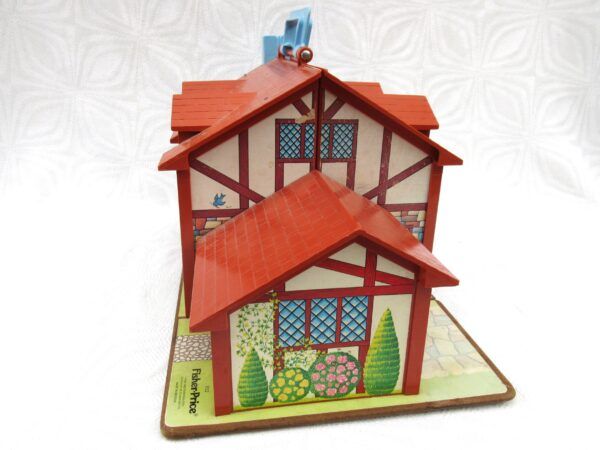 Original Vintage Fisher Price Play Family House 1980 Brown Tudor Style - Image 4