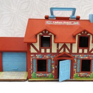 Original Vintage Fisher Price Play Family House 1980 Brown Tudor Style Image