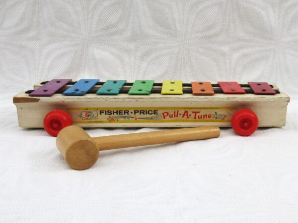 Original Vintage Fisher Price Pull a Tune 1964 Xylophone - Image 3