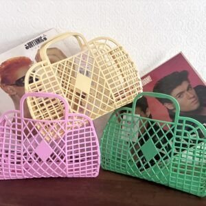 Vintage 80s Style Jelly Bag Basket Large by Sun Jellies Image