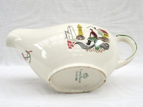 Vintage Alfred Meakin Clovelly Gravy Boat Fisherman Lighthouse 50s 60s - Image 4