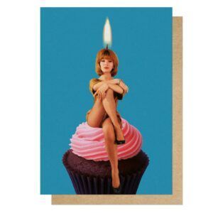 Vintage Birthday Card Birthday Girl Cupcake East End Prints Image