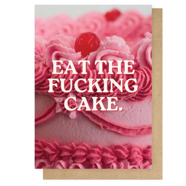 Vintage Birthday Card Eat The Fucking Cake East End Prints Image