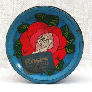 Vintage Cadbury Roses Chcolates Tin Small Round 1960s Image