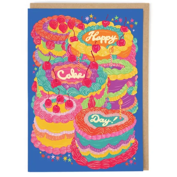 Vintage Cath Tate Birthday Card Happy Cake Day Lost Plots Image