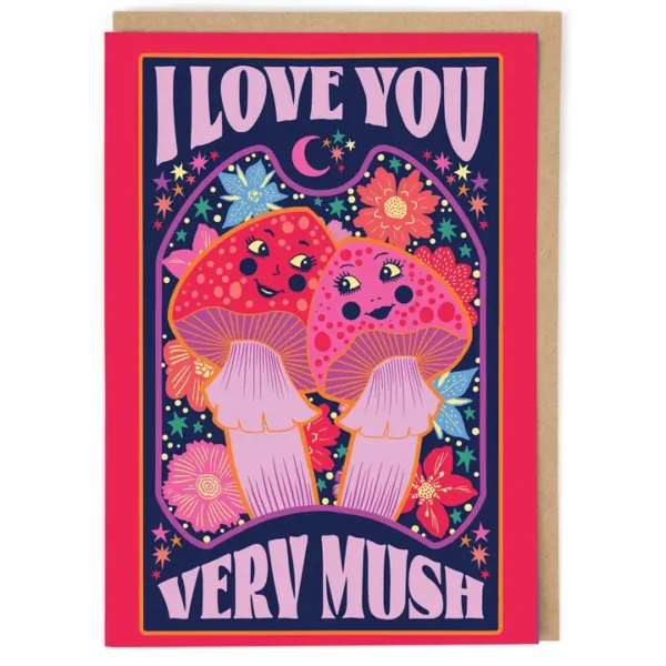 Vintage Cath Tate Valentines Card Love You Very Mush Psychedelic Lost Plots Image