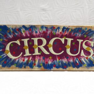 Vintage Circus Sign Artwork Hand Painted Wooden Plinth Image