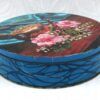 Vintage Crawfords Biscuit Tin Round Blue Photo Roses Kettle 1970s - Image 2