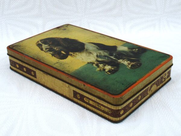 Vintage Edward Sharp Toffee Tin Spaniel Dog Rectangular 1960s - Image 2