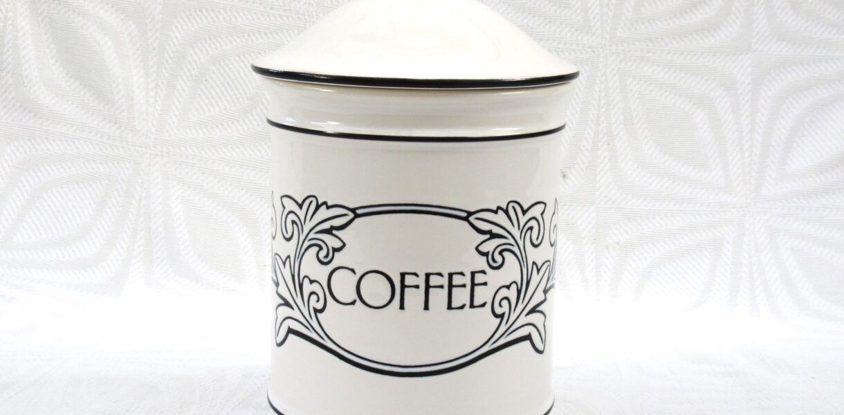 Vintage Hornsea Pottery Acanthus Coffee Storage Jar Pot 1990 Image