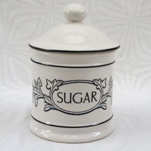 Vintage Hornsea Pottery Acanthus Sugar Storage Jar Pot 1990 Image