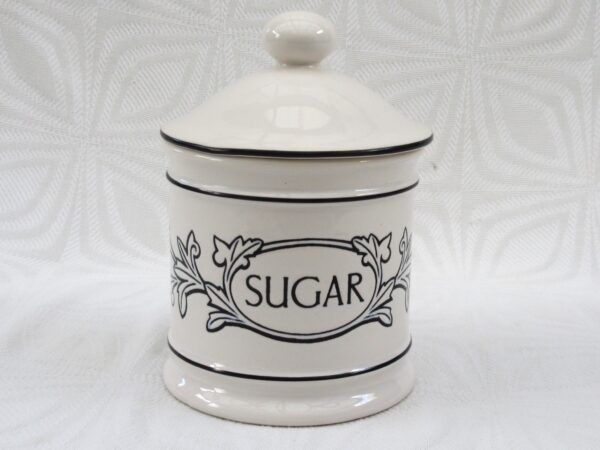 Vintage Hornsea Pottery Acanthus Sugar Storage Jar Pot 1990 Image