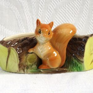 Vintage Hornsea Pottery Fauna Perky No 29 Squirrel Log Vase 1960s iMAGE