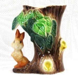 Vintage Hornsea Pottery Fauna No 55 Rabbit Bunny Tree Vase Image