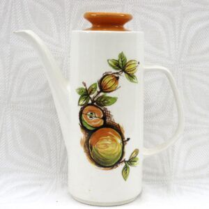 Vintage J&G Meakin Studio Eden Coffee Pot 70s Fruit Yellow Green Image