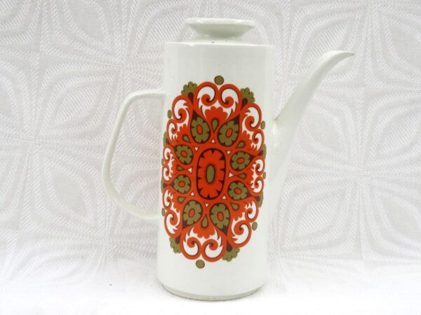 Vintage J&G Meakin Studio Madrid Coffee Pot 70s Orange - Image 3