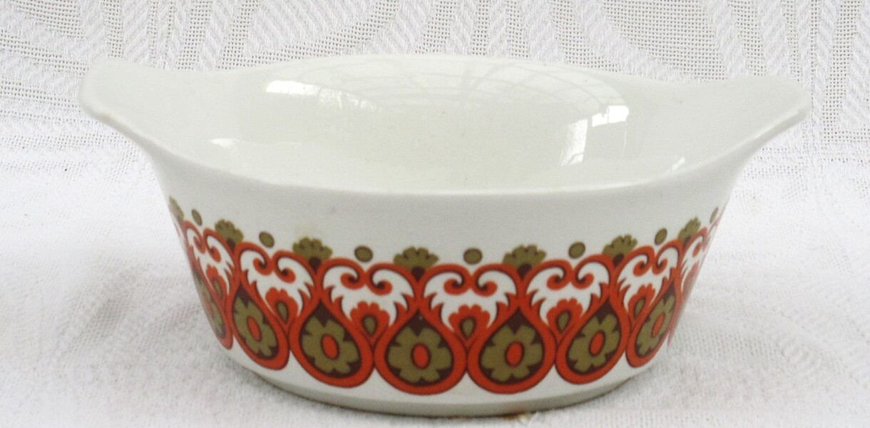Vintage J&G Meakin Studio Madrid Small Gratin Dish 70s Orange Image